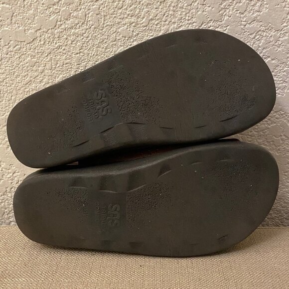 Women SAS Relaxed Sandals Brown Pebble Leather Adjustable Straps in Size 6.5 M - Picture 11 of 11
